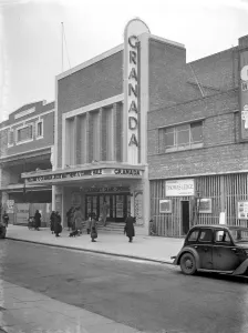 The exterior of the Granada cinema on the day of its opening at Welling in Kent