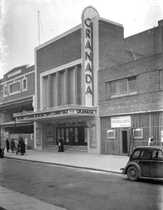 The exterior of the Granada cinema on the day of its opening at Welling in Kent