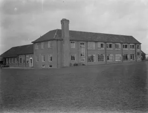 Chimney Prints: Exterior view of East Central School in Dartford, Kent. 1938