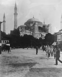 An exterior view of the St Sofia Mosque in constantinople. 3 January 1927