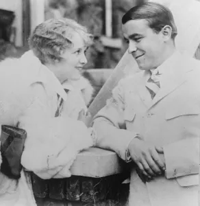 Calcutta Cup Prints: FAmous Golfer Engaged Gene Sarazen Americas youngest golf champion and Miss Pauline