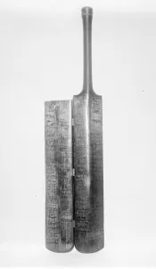 Framed Print : Famous test match bat which opens like a book. Probaly there is no cricket bat Framed Print : Famous test match bat which opens like a book. Probaly there is no cricket bat