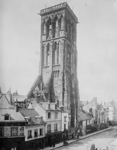 Famous XIIth century landmark which has Collapsed, blocking two streets and doing great damage