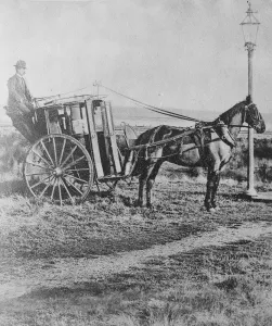 Horse Drawn Prints: Farthest South London Hansom at Invergargill, New Zealand 3 June 1922