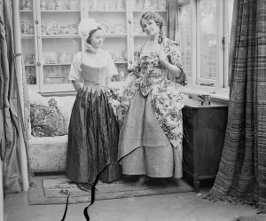 Fashions of past centuries to aid hospital. Collection offered to the nation. Exquisite gowns