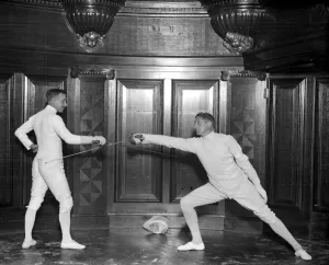 Fencing display at the Aeolian Hall arranged by Professor Felix Grave
