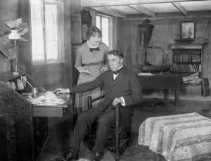 Actors Prints: Filming Ibsens Pillars of Society Miss Irene Rooke and Mr Norman McKinnel as Martha