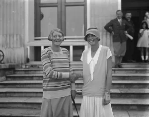 Young Woman Prints: Final of the girls golf championship at Stoke Poges in Buckinghamshire. Miss Fishwick