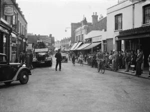 The fire brigade deal with a fire at the Shaws Hairdresser on the high street in Sidcup