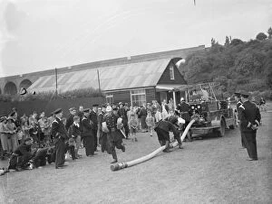 Fire Collection: Fire brigade demonstration in Horton Kirby, Kent. 1936