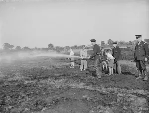 Firemen Prints: Fire Brigade put out a fire on Dartford Heath. 6 September 1937