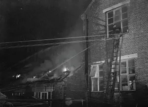 Fireman Prints: Fire, Victoria Wharf, Dartford. 1937