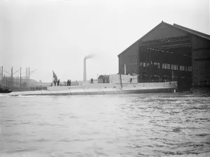 First British submarine with a name, newest type of vessel launched at Chatham