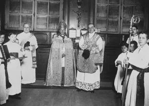 First Japanese Bishop. Mgr J Hayasaka, the first Japanese Bishop, celebrated