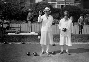The first Open Bowls Tournament for women. Eastbourne, East Sussex, England