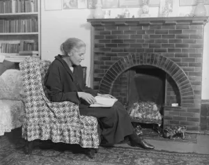 First woman Labour MP at home. Miss Susan Lawrence resting at her London residence