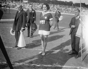 Athlete Prints: First womens Olympiad. Handsome win for Britain. Mlle Pianzola ( Switzerland