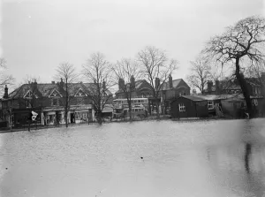 Flooded streets in Sidcup, Kent. 1937