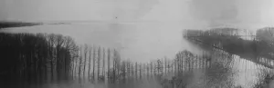 Flooding Prints: The floods at Amerongen, Castle, Holland 18 January 1920