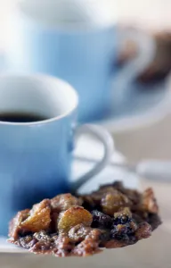 Blue Prints: Florentine biscuits on saucers of cups of afterdinner coffee credit: Marie-Louise