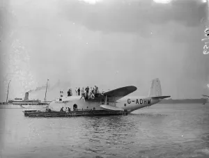 Flying boats Caledonia being prepared for the first commercial Atlantic crossing