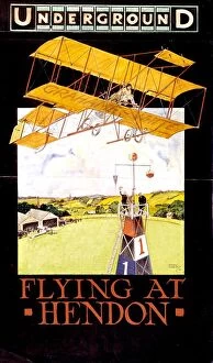 Transport Collection: Flying Hendon 1913 a London Underground poster by Tony Sarg