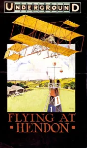 Flying Hendon 1913 a London Underground poster by Tony Sarg