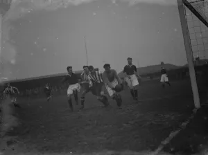 Spectator Prints: Football match; Dartford versus Bexleyheath. Action in the goalmouth