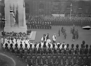 Fourteenth anniversary of the Armistice celebrated in London. The fourteenth anniversary