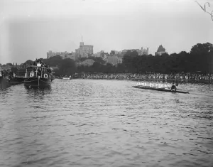 The fourth of June celebrations at Eton. The procession of boats on the river