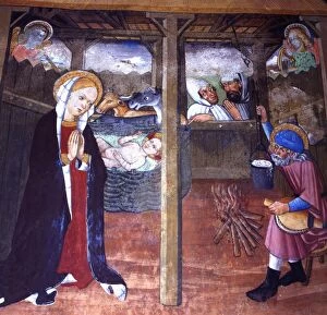 Christmas Collection: France Savoy Lanslevillard St. Sebastian Chapel Nativity in the Manger