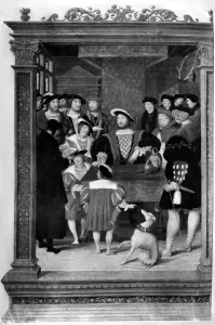 16th Century Prints: Francois listens as Antoine Macault reads from his translation of Diodorus the Sicilian