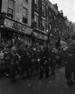 1950s Prints: Freedom of Dover for Churchill Winston Churchill inspecting the guard of honour by the Buffs