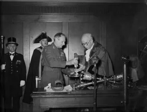 Meeting Prints: Freedom of Hastings conferred on field Marshal. Viscount Montgomery of Alamein today