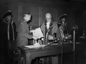 Freedom of Hastings conferred on field Marshal. Viscount Montgomery of Alamein today