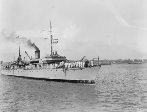 French Prints: French naval cadets visit to Portsmouth. French sailors on the warship Somme
