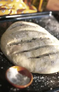 Dough Prints: French olive bread, left to rise in warm spot credit: Marie-Louise Avery / thePictureKitchen