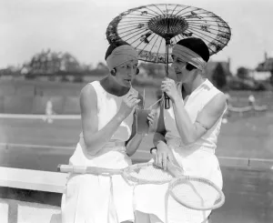 Tennis Court Prints: Frinton Tennis Tournament. Miss J. E. Stevens and Mrs Craddock 15 July 1929