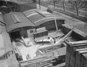 The G Ellis joinery works at Hackney. 7 April 1938