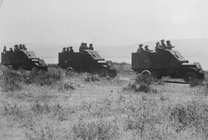 Palestine Prints: The Galilee Patrol RAF policing force in Palestine move around in armoured cars 8