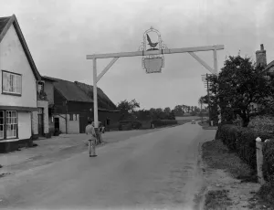 Sign Prints: Gallows sign, Magpie Inn, Stonham, Suffolk. 1937