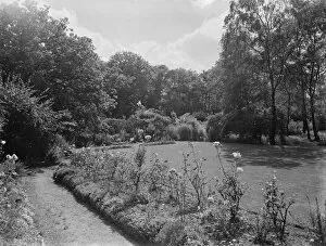 Gardens Collection: The garden at 41 Christchurch Road in Sidcup, Kent. The pristine flower beds