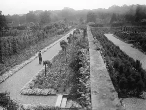 The gardens at the Kings country house, Sandringham, Norfolk. 22 August 1929