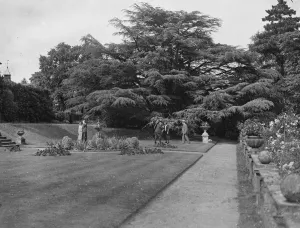 Elderly Prints: In the gardens at Oakhill. 1928