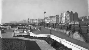Coast Prints: Gardens and the Promenade on the seafront at Brighton, Sussex. 26th March 1931