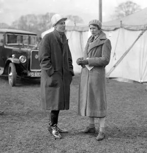 Garth Hunt Point to Point races at Arborfield, Berkshire. Mr R Van Den Berch and Mrs Langford