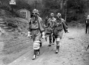 Gas Attack by Air. The famous Chislehurst Caves formed the scene of action for