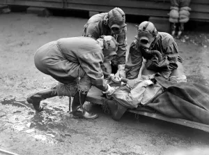 Gas Attack by Air. The famous Chislehurst Caves formed the scene of action for