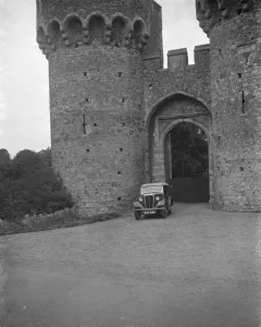 Middle Ages Prints: The gate house of 14th century Cooling Castle near Rochester, Kent. It was built