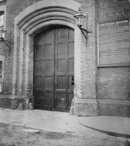 The gates at Brixton Prison 7 September 1920